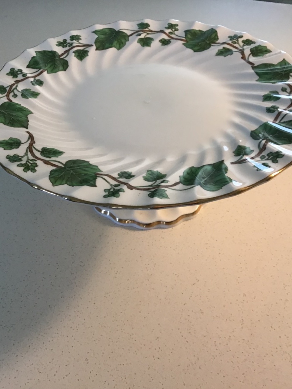 Beautiful Antique 10” Crown Staffordshire English China Cake Stand